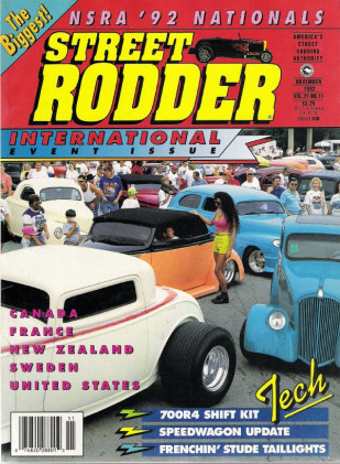 STREET RODDER 1992 NOV - 700R4 TECH, FRENCHING TAILLIGHTS, MAKING BRAKELINES